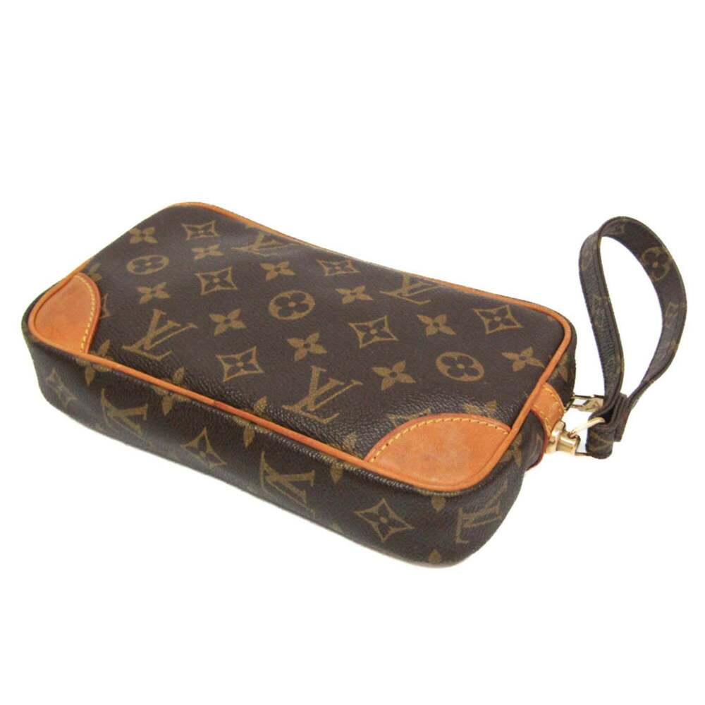 LOUIS VUITTON Authentic Brown Monogram Clutch Bag - Picture 2 of 12